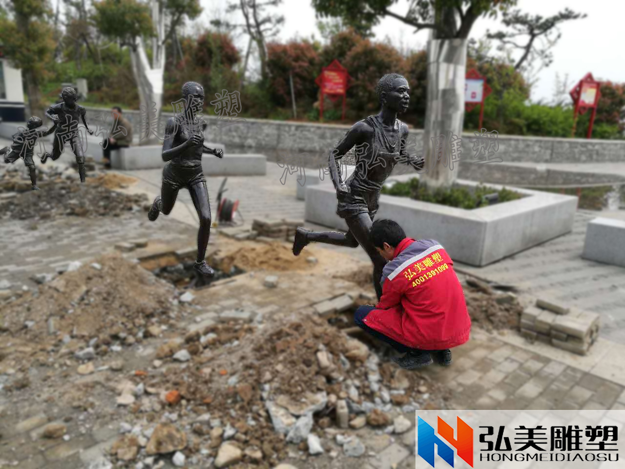 鄭州雕塑公司弘美雕塑鑄銅雕塑是如何制作、包裝發(fā)貨、安裝